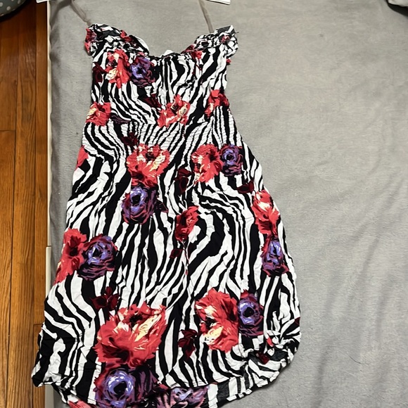 Strapless zebra print flower dress - Picture 6 of 6